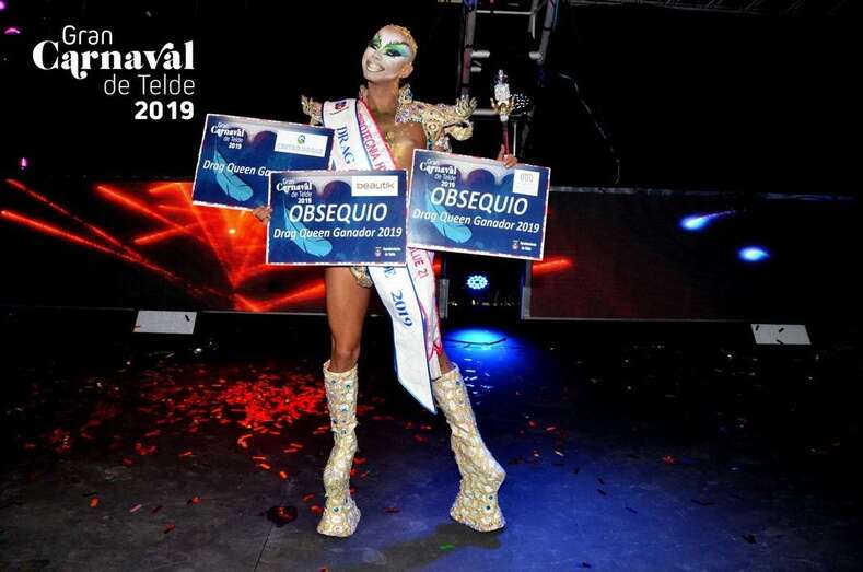 Drag Sethlas, nueva reinona del Carnaval de Telde (Foto Francisco Javier Santana)